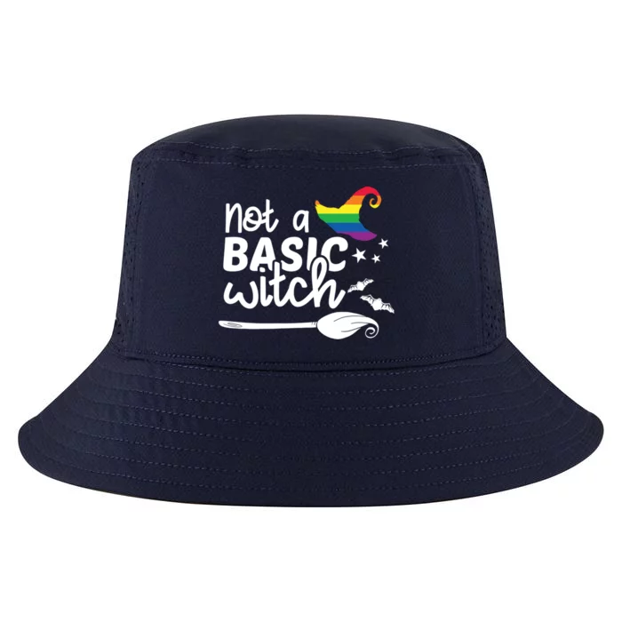 Not A Basic Witch Rainbow Witch Lgbt Halloween Lesbian Pride Gift Cool Comfort Performance Bucket Hat