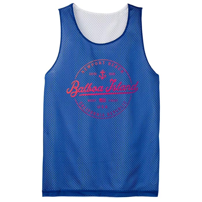 Nautical Anchor Balboa Island California Travel Vacation Gift Mesh Reversible Basketball Jersey Tank