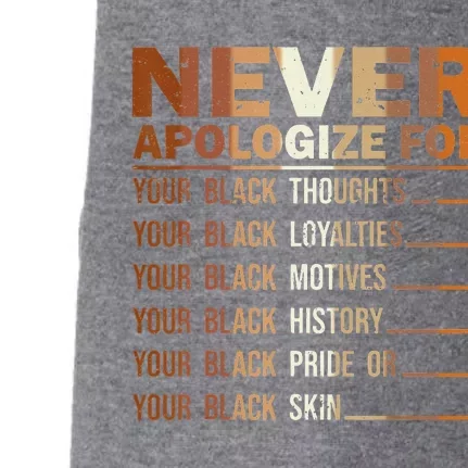 Never Apologize Black History Month BLM Melanin Pride Doggie 3-End Fleece Hoodie