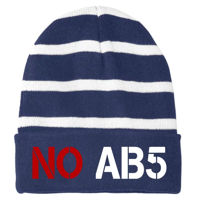 No AB5 California Truckers Protest Striped Beanie with Solid Band