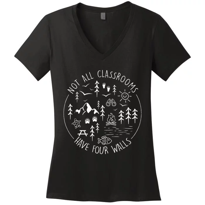 Not All Classrooms Have Four Walls Women's V-Neck T-Shirt