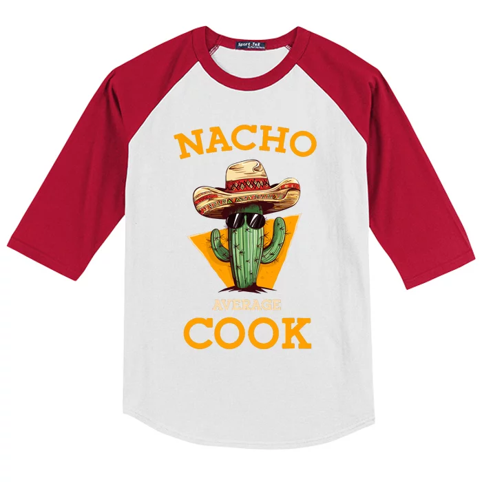 Nacho Average Cook Funny Mexican Chef Joke Cindo De Mayo Kids Colorblock Raglan Jersey