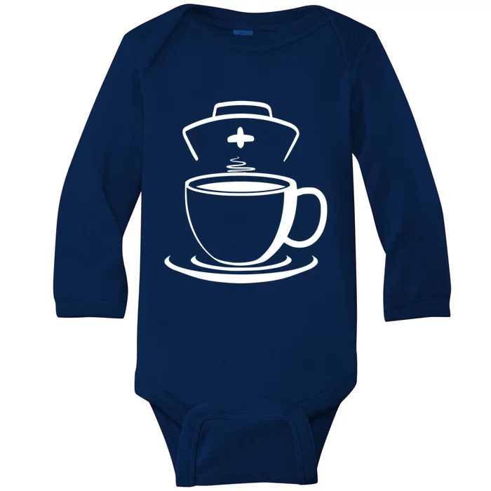 Nurse And Coffee For Nurses Who Love Coffee Cool Gift Baby Long Sleeve Bodysuit