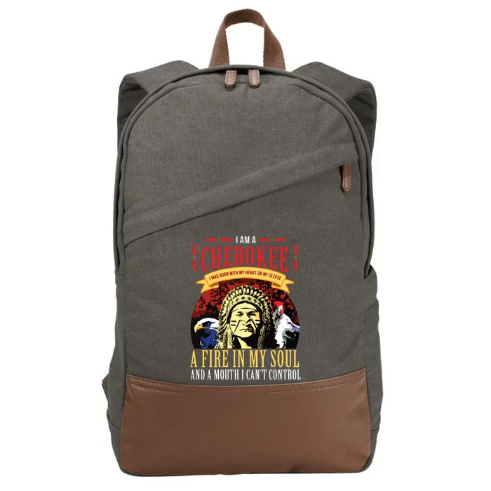 Native American Cherokee Indigenous Peoples Day Cotton Canvas Backpack