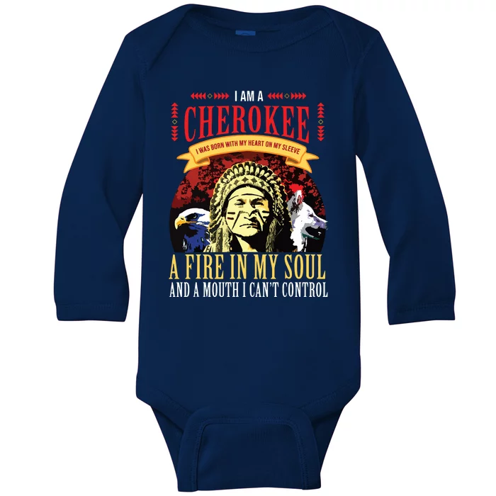 Native American Cherokee Indigenous Peoples Day Baby Long Sleeve Bodysuit