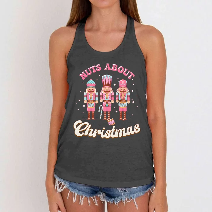 Nuts About Christmas Funny Christmas Nutcracker Women's Knotted Racerback Tank