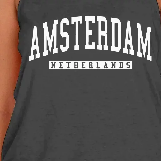 Netherlands Amsterdam City Women's Knotted Racerback Tank