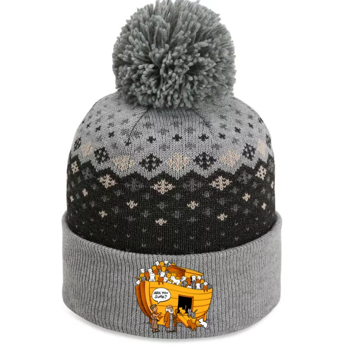 Noahs Ark Cat The Baniff Cuffed Pom Beanie