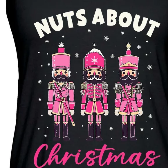 Nuts About Christmas Pink Nutcracker Christmas Squad Ladies Essential Flowy Tank