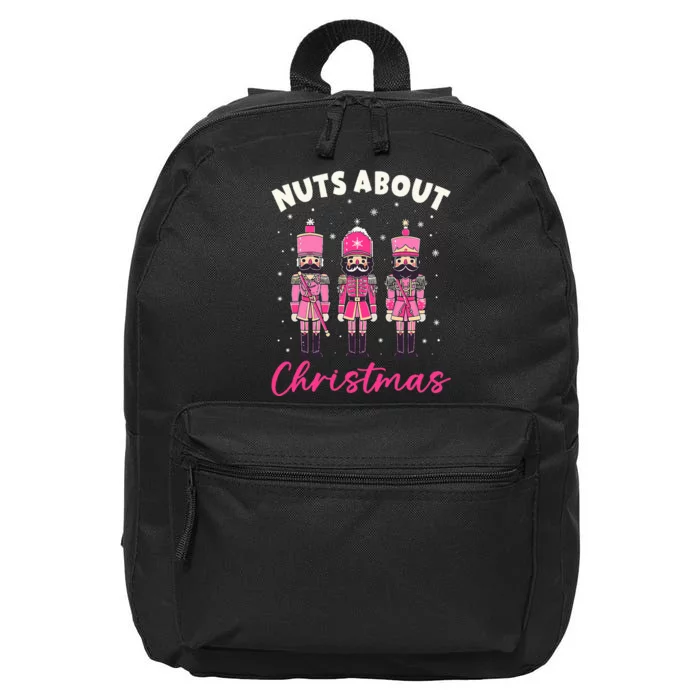 Nuts About Christmas Pink Nutcracker Christmas Squad 16 in Basic Backpack