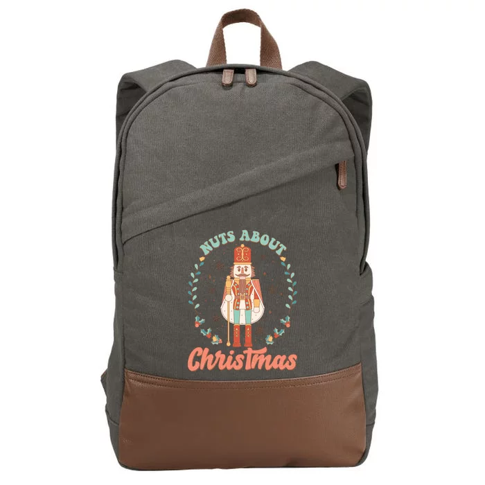 Nuts About Christmas Funny Holiday Cotton Canvas Backpack