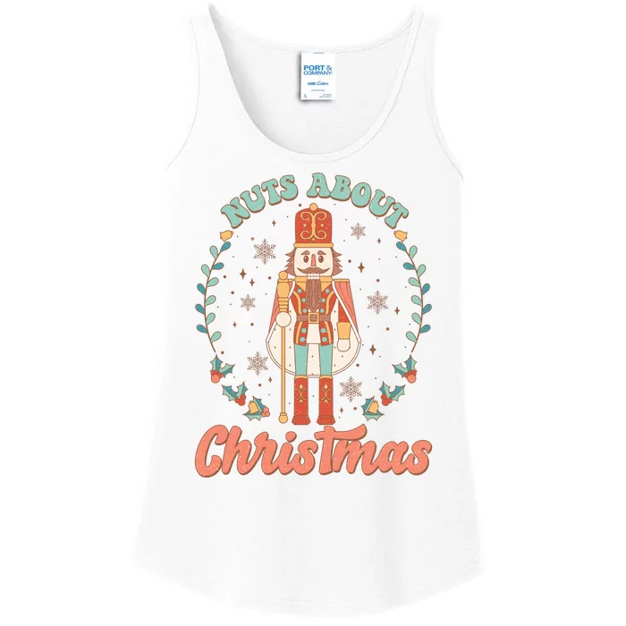 Nuts About Christmas Funny Holiday Ladies Essential Tank