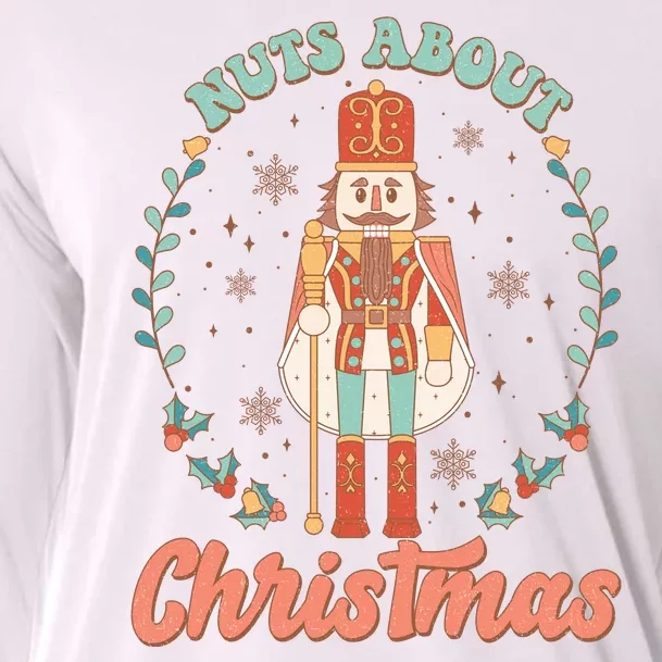 Nuts About Christmas Funny Holiday Cooling Performance Long Sleeve Crew