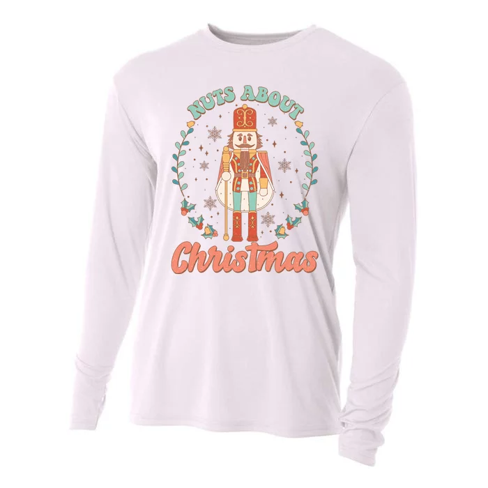 Nuts About Christmas Funny Holiday Cooling Performance Long Sleeve Crew