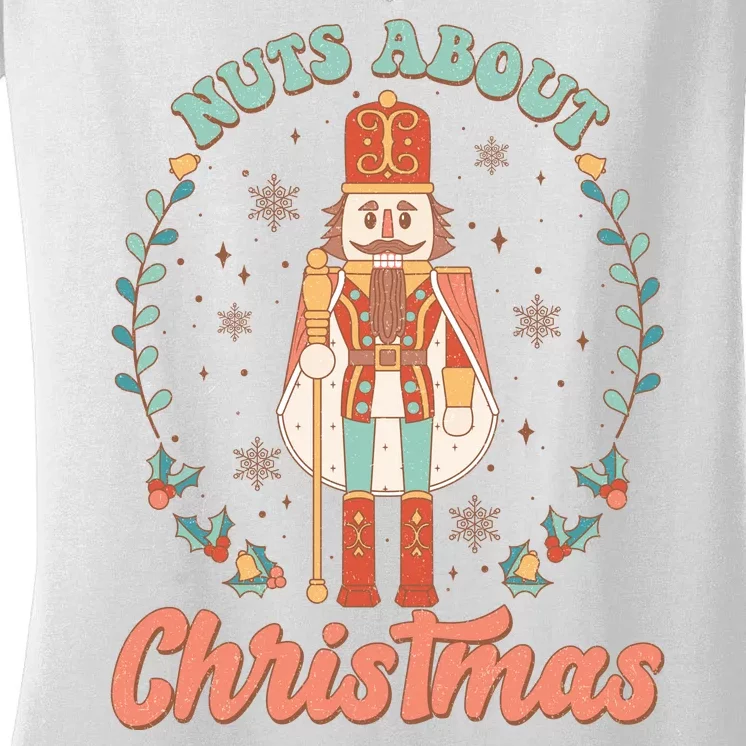 Nuts About Christmas Funny Holiday Women's V-Neck T-Shirt