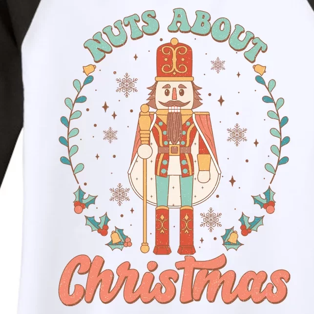 Nuts About Christmas Funny Holiday Women's Tri-Blend 3/4-Sleeve Raglan Shirt