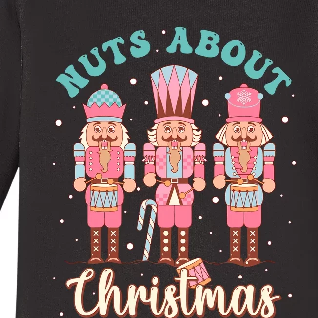 Nuts About Christmas Funny Pastel Christmas Nutcracker Doll Baby Long Sleeve Bodysuit