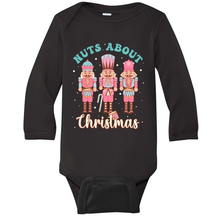 Nuts About Christmas Funny Pastel Christmas Nutcracker Doll Baby Long Sleeve Bodysuit