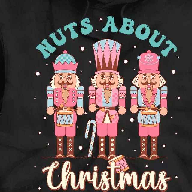 Nuts About Christmas Funny Pastel Christmas Nutcracker Doll Tie Dye Hoodie