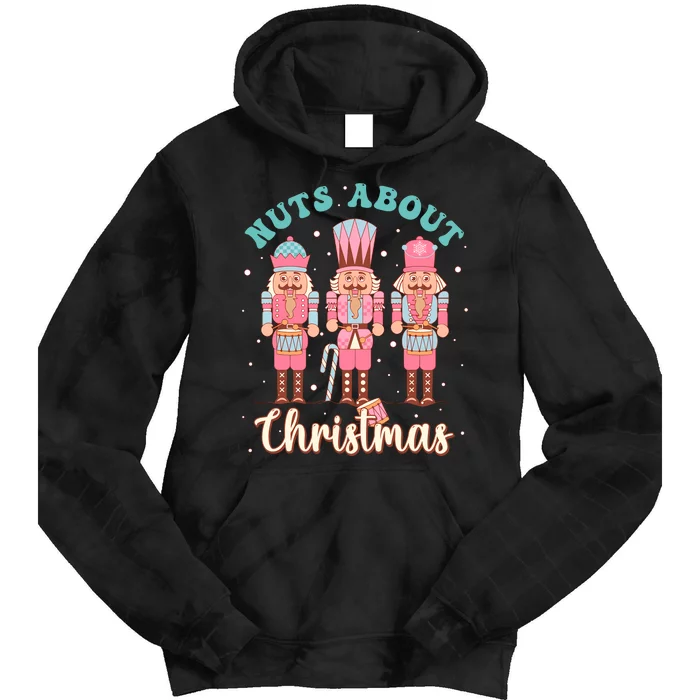 Nuts About Christmas Funny Pastel Christmas Nutcracker Doll Tie Dye Hoodie