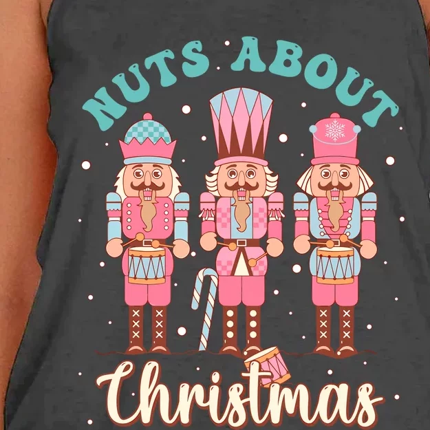 Nuts About Christmas Funny Pastel Christmas Nutcracker Doll Women's Knotted Racerback Tank