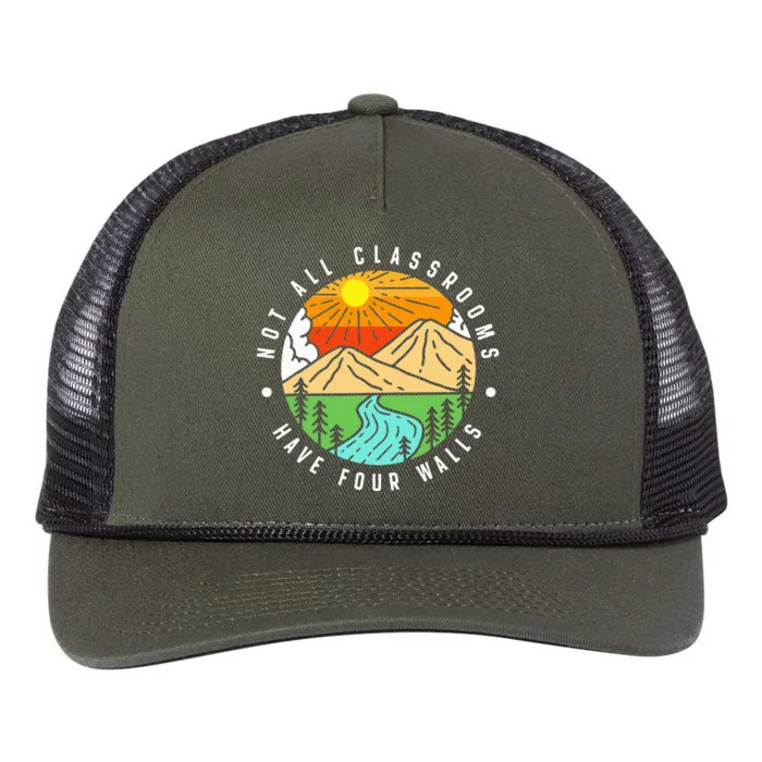 Not All Classrooms Have Four Walls Nature Lover Retro Rope Trucker Hat Cap