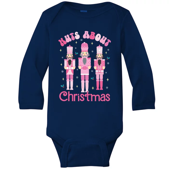 Nuts About Christmas Nutcracker Funny Christmas Baby Long Sleeve Bodysuit