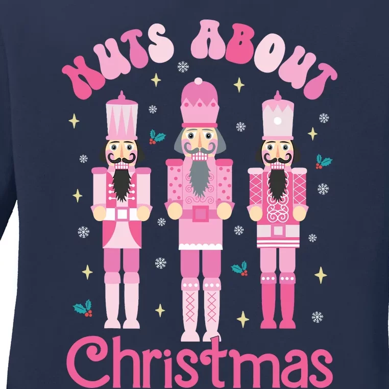 Nuts About Christmas Nutcracker Funny Christmas Ladies Long Sleeve Shirt