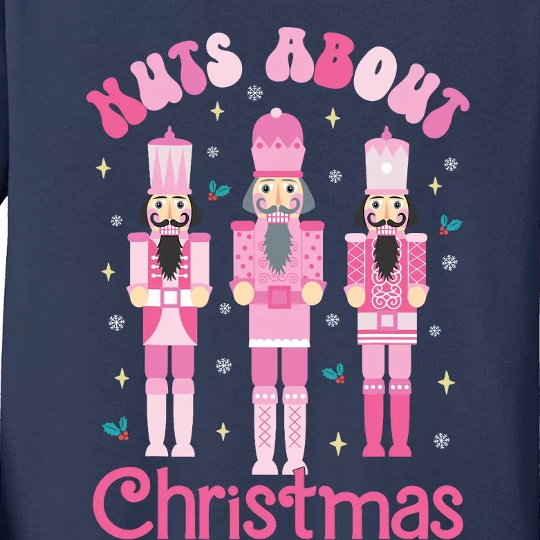 Nuts About Christmas Nutcracker Funny Christmas Kids Long Sleeve Shirt