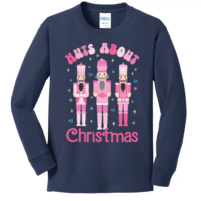 Nuts About Christmas Nutcracker Funny Christmas Kids Long Sleeve Shirt