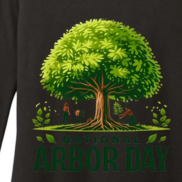 National Arbor Day Tree Care Happy Arbor Day Funny Gift Womens CVC Long Sleeve Shirt