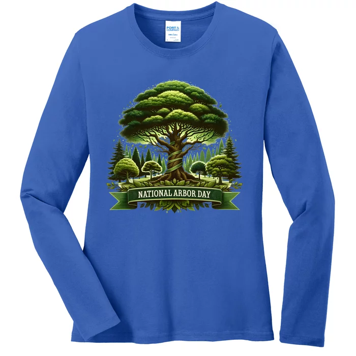 National Arbor Day Tree Care Happy Arbor Day Funny Gift Ladies Long Sleeve Shirt