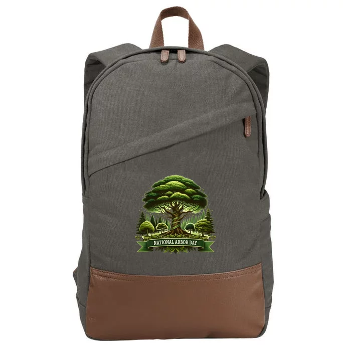 National Arbor Day Tree Care Happy Arbor Day Funny Gift Cotton Canvas Backpack