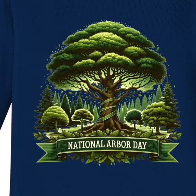 National Arbor Day Tree Care Happy Arbor Day Funny Gift Baby Long Sleeve Bodysuit