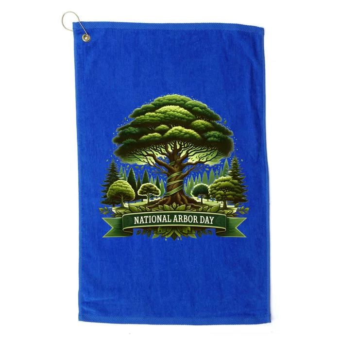 National Arbor Day Tree Care Happy Arbor Day Funny Gift Platinum Collection Golf Towel