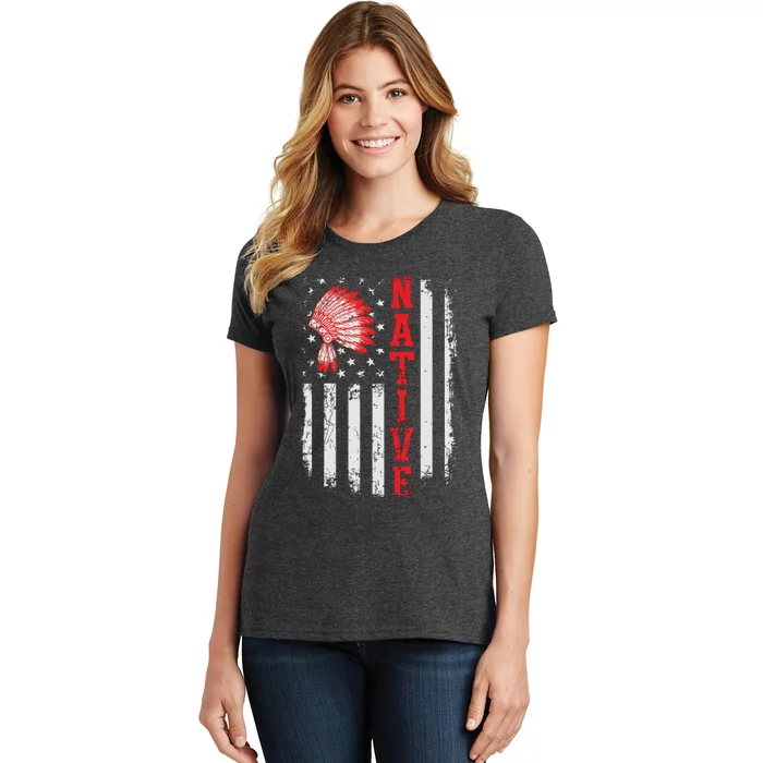 Native American Day USA Flag Cherokee Indigenous People Women's T-Shirt