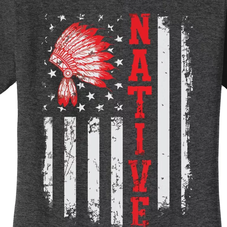 Native American Day USA Flag Cherokee Indigenous People Women's T-Shirt