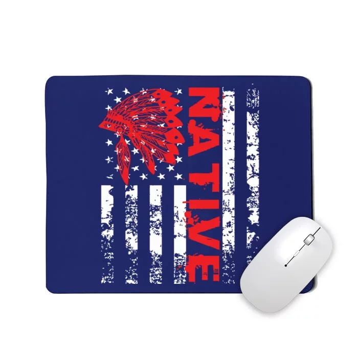 Native American Day Vintage Flag USA Mousepad