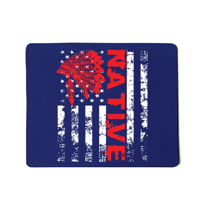 Native American Day Vintage Flag USA Mousepad