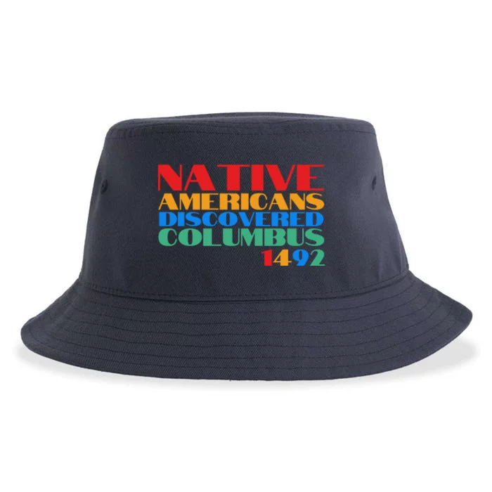 Native Americans Discovered Columbus 1492 Sustainable Bucket Hat