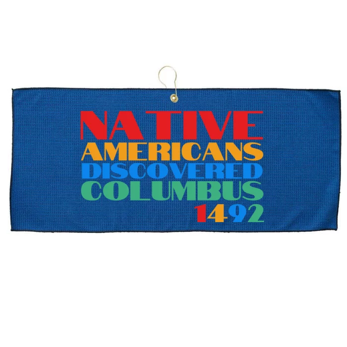 Native Americans Discovered Columbus 1492 Large Microfiber Waffle Golf Towel