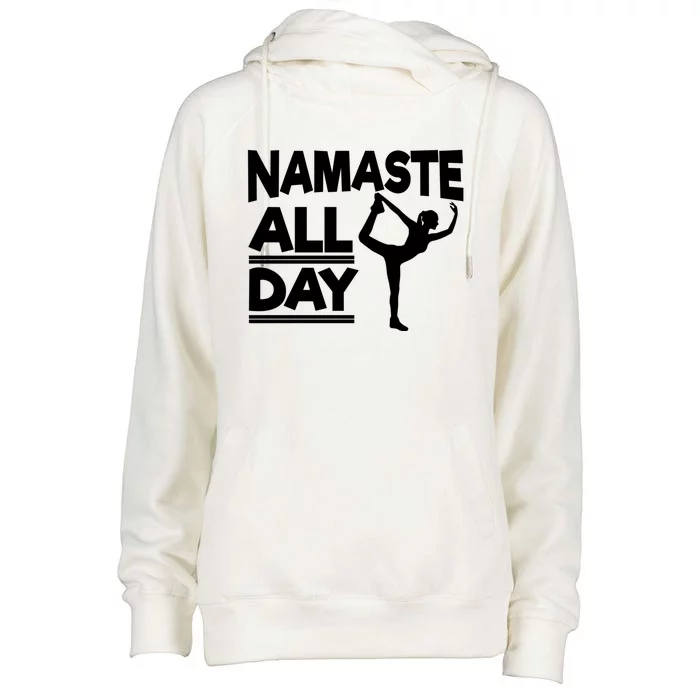 Namaste All Day Gift Womens Funnel Neck Pullover Hood