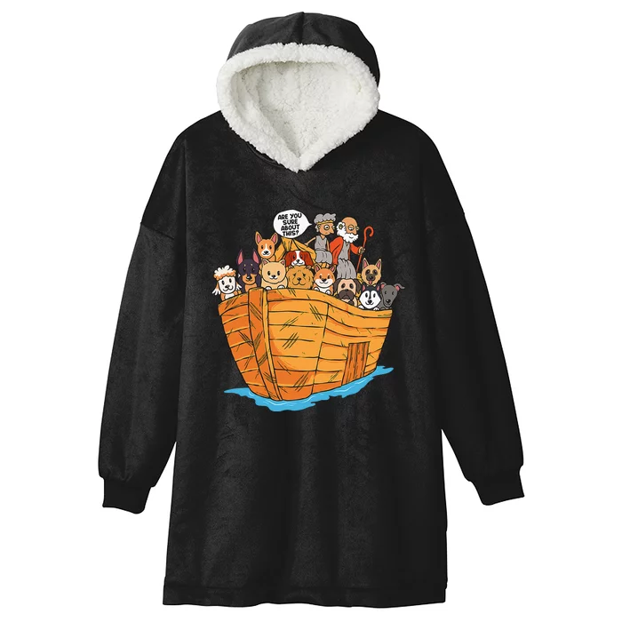 Noah's Ark Dogs Breeds Religious Christian Dog Lover Bible Hooded Wearable Blanket