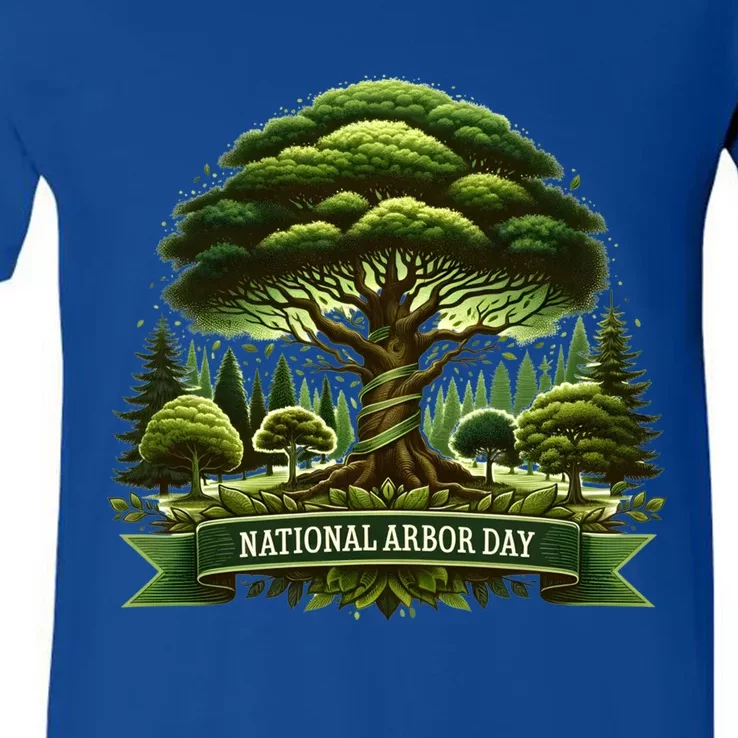 National Arbor Day Tree Care Happy Arbor Day Funny Gift Cool Gift V-Neck T-Shirt