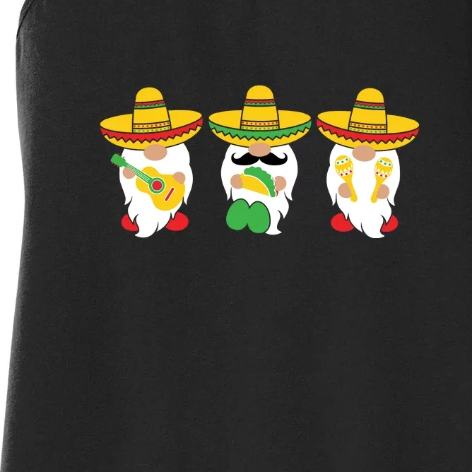 Funny Cinco De Mayo Gnome Tacos Mexican Gift Men Women Kids Women's Racerback Tank