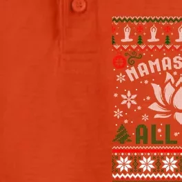 Namasleigh All Day Muscle Namaste Yoga Christmas Ugly Gift Dry Zone Grid Performance Polo