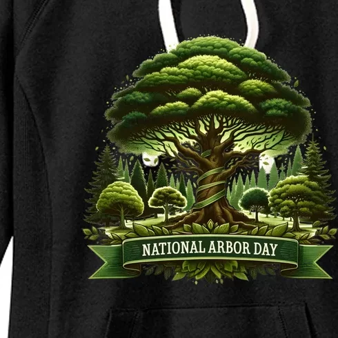 National Arbor Day Tree Care Happy Arbor Day Funny Gift Women's Fleece Hoodie