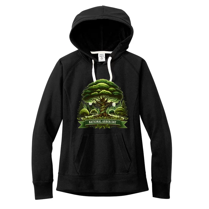 National Arbor Day Tree Care Happy Arbor Day Funny Gift Women's Fleece Hoodie