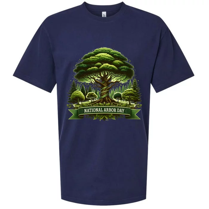 National Arbor Day Tree Care Happy Arbor Day Funny Gift Sueded Cloud Jersey T-Shirt