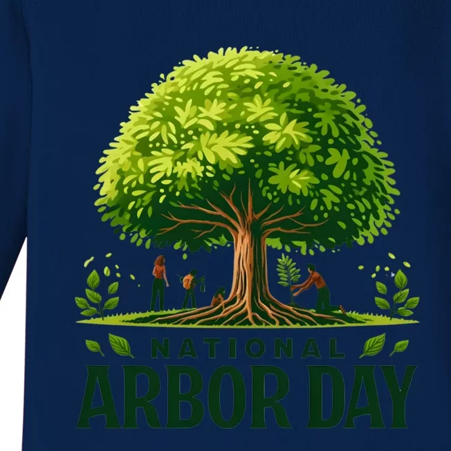 National Arbor Day Tree Care Happy Arbor Day Funny Gift Baby Long Sleeve Bodysuit